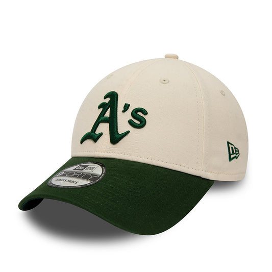 New Era 9FORTY Oakland Athletics Baseball Cap - MLB - Cream-Dark Green