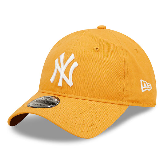 New Era 9TWENTY New York Yankees Baseball Cap - MLB League Essential - Mustard-White