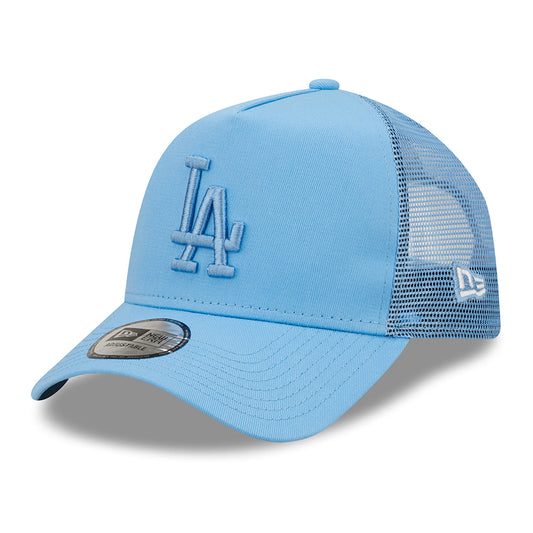 New Era 9FORTY L.A. Dodgers A-Frame Trucker Cap - MLB Tonal Mesh - Sky Blue