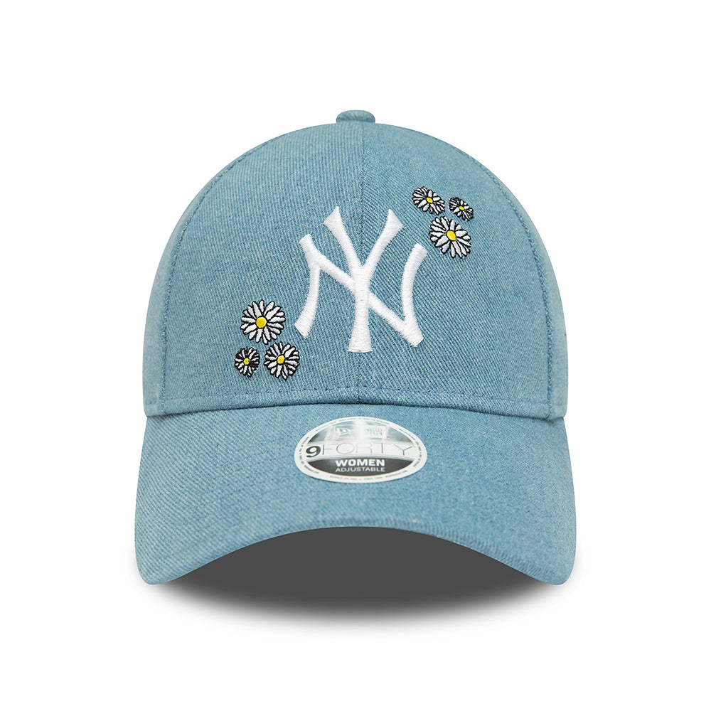 New Era Womens 9FORTY New York Yankees Baseball Cap - MLB Denim - Blue-White