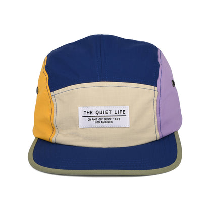 The Quiet Life Hats Nylon Ripstop 5 Panel Cap - Navy-Cream-Purple