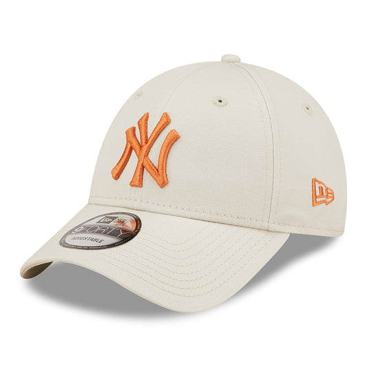 New Era 9FORTY New York Yankees Baseball Cap - MLB League Essential - Stone-Burnt Orange