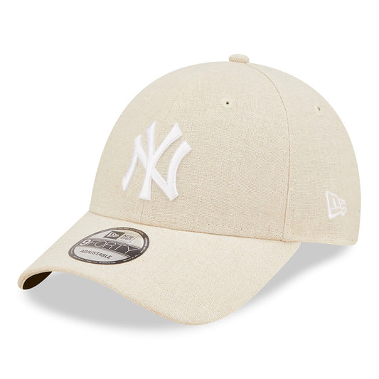 New Era 9FORTY New York Yankees Baseball Cap - MLB Linen - Stone-White