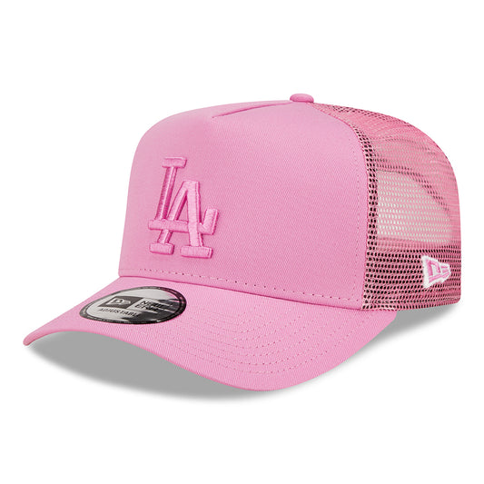 New Era L.A. Dodgers A-Frame Trucker Cap - MLB Tonal Mesh - Pink