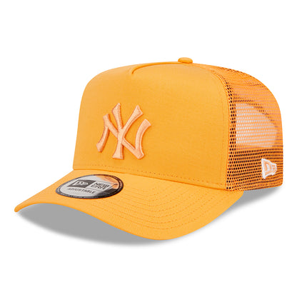 New Era New York Yankees A-Frame Trucker Cap - MLB Tonal Mesh - Orange