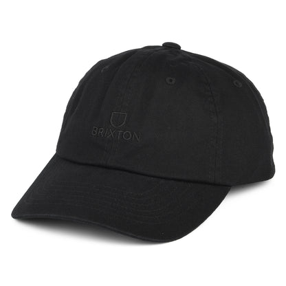 Brixton Hats Alpha LP Cotton Baseball Cap - Washed Black