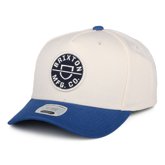 Brixton Hats Crest C NetPlus MP Snapback Cap - Off White-Blue