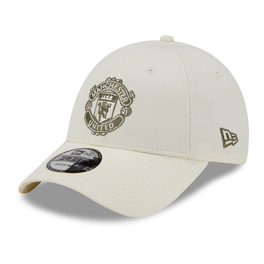 New Era 9FORTY Manchester United FC Baseball Cap - Seasonal - Off White-Olive