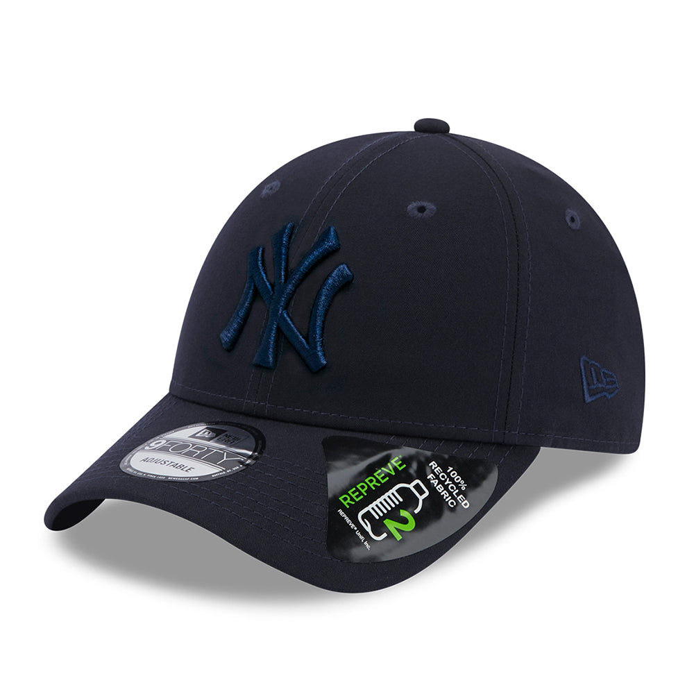 New Era 9FORTY New York Yankees Baseball Cap - MLB Repreve - Navy On Navy