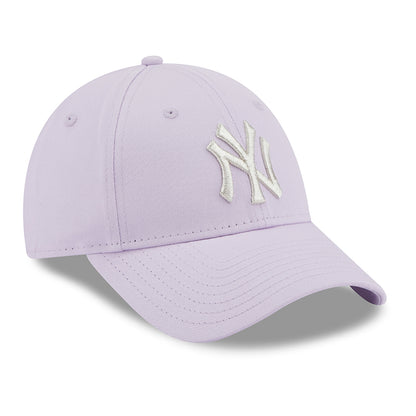 New Era Womens 9FORTY New York Yankees Baseball Cap - MLB Metallic Logo - Lavender-Silver