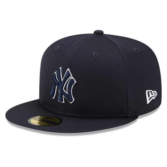 New Era 59FIFTY New York Yankees Baseball Cap - MLB Team Outline - Navy-White