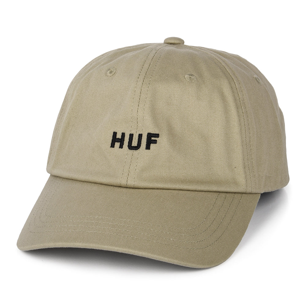 HUF Original Logo Curved Brim Cotton Baseball Cap - Oatmeal