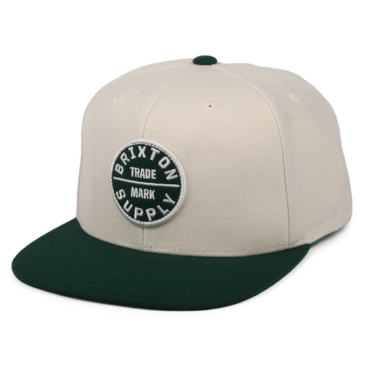 Brixton Hats Oath III Snapback Cap - Cream-Green