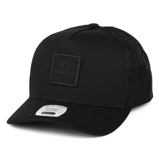 Brixton Hats Alpha Block NetPlus C MP Trucker Cap - Black On Black