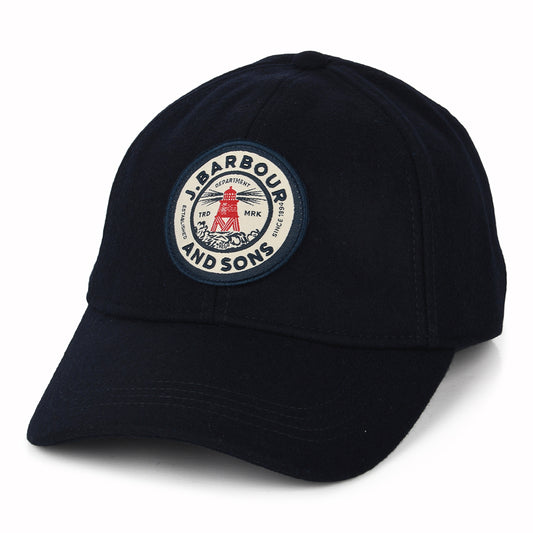 Barbour Hats Hudshaw Melton Wool Baseball Cap - Navy Blue