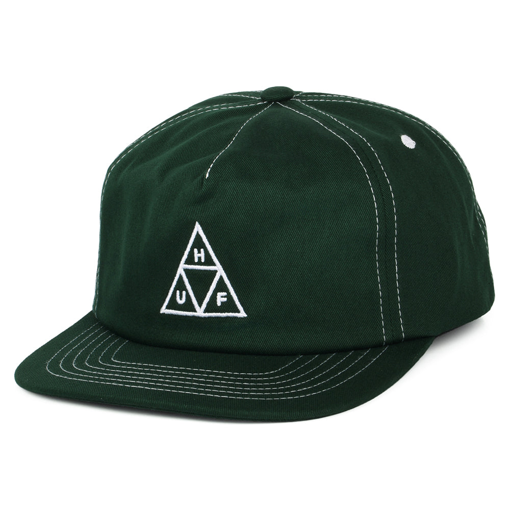 HUF Triple Triangle Unstructured Snapback Cap - Pine Green-White