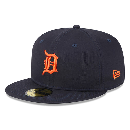 New Era 59FIFTY Detroit Tigers Baseball Cap - MLB League Essential - Navy-Orange