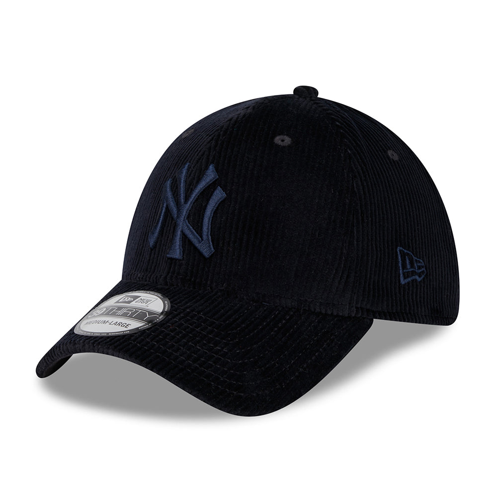 New Era 39THIRTY New York Yankees Baseball Cap - MLB Wide Cord - Navy On Navy