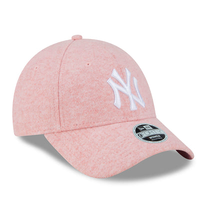 New Era Womens 9FORTY New York Yankees Baseball Cap - MLB Wool - Pink-White