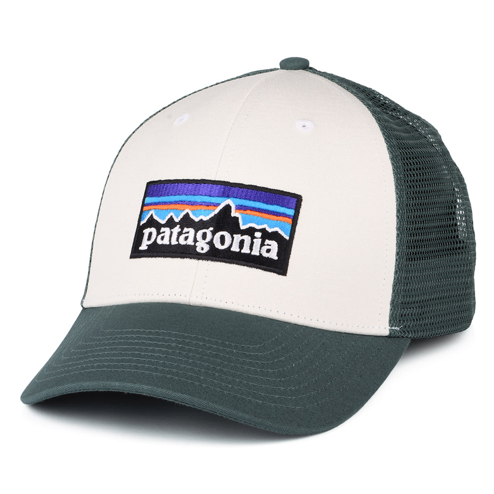Patagonia Hats P-6 Logo Organic Cotton LoPro Trucker Cap - White-Light Forest
