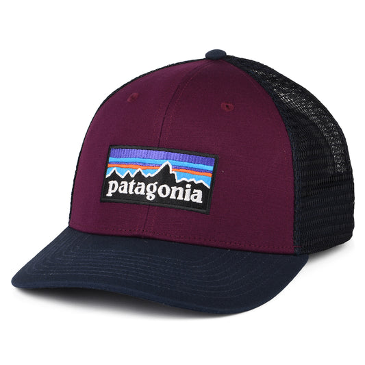 Patagonia Hats P-6 Logo Organic Cotton Trucker Cap - Plum-Navy