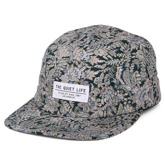 The Quiet Life Hats Paisley 5 Panel Cap - Dark Green-Multi