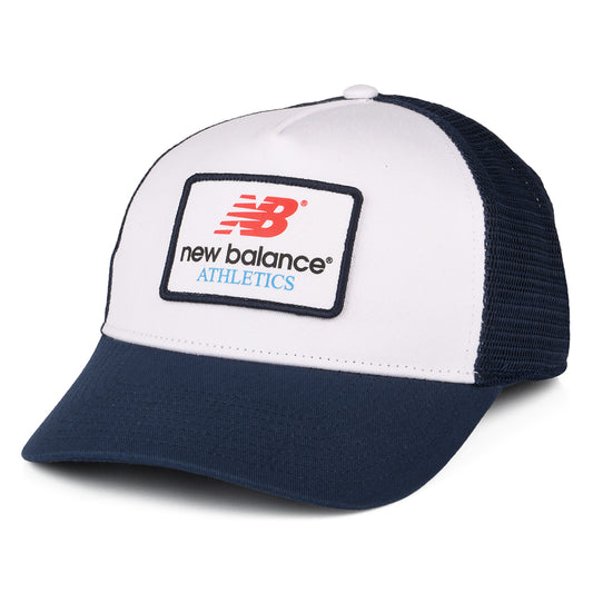 New Balance Hats Lifestyle Athletics Graphic Trucker Cap - White-Navy