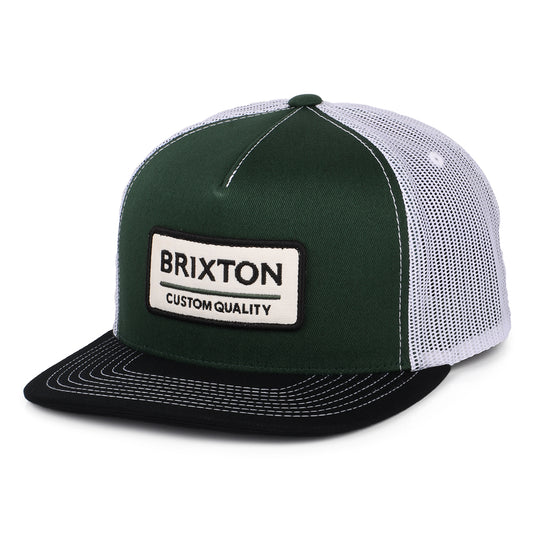 Brixton Hats Palmer Proper MP Trucker Cap - Green-Washed Black-White