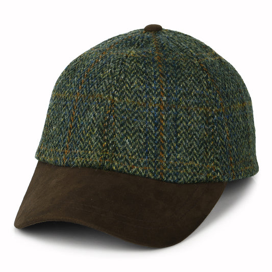 Failsworth Hats HARRIS TWEED Baseball Cap - Olive-Brown