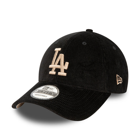 New Era 9FORTY L.A. Dodgers Baseball Cap - MLB Cord - Black-Light Brown
