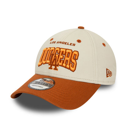 New Era 9FORTY L.A. Dodgers Baseball Cap - MLB White Crown - Ivory-Rust