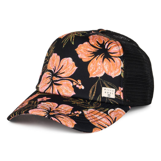 Billabong Hats Heritage Mashup Floral Trucker Cap - Black-Multi
