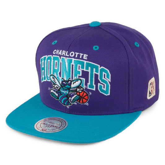 Mitchell & Ness Charlotte Hornets Snapback Cap - NBA Arch 2 Tone - Purple-Teal