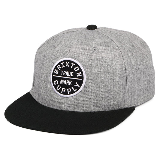 Brixton Hats Oath III Snapback Cap - Grey-Black