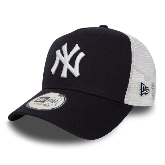 New Era New York Yankees A-Frame Trucker Cap - MLB Clean Trucker - Blue