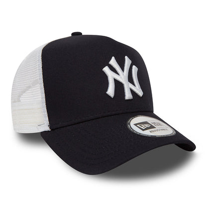 New Era New York Yankees A-Frame Trucker Cap - MLB Clean Trucker - Blue
