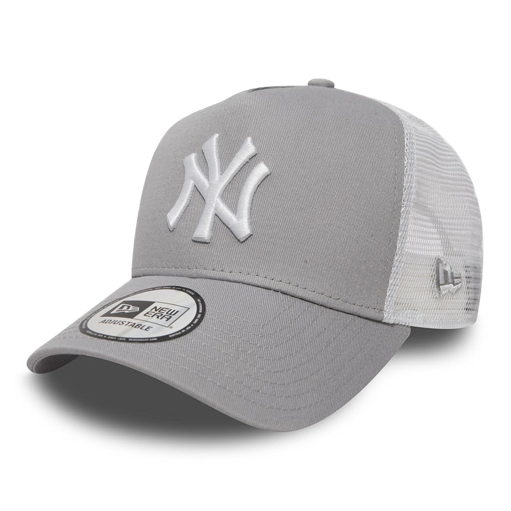 New Era New York Yankees A-Frame Trucker Cap - MLB Clean Trucker - Grey