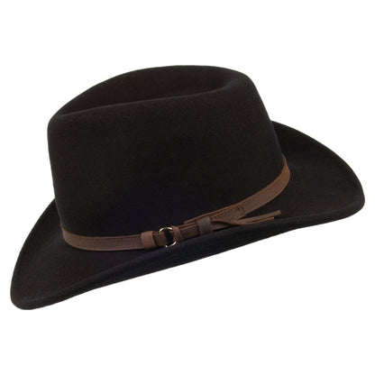 Olney Hats Crushable Wool Outback Hat - Black