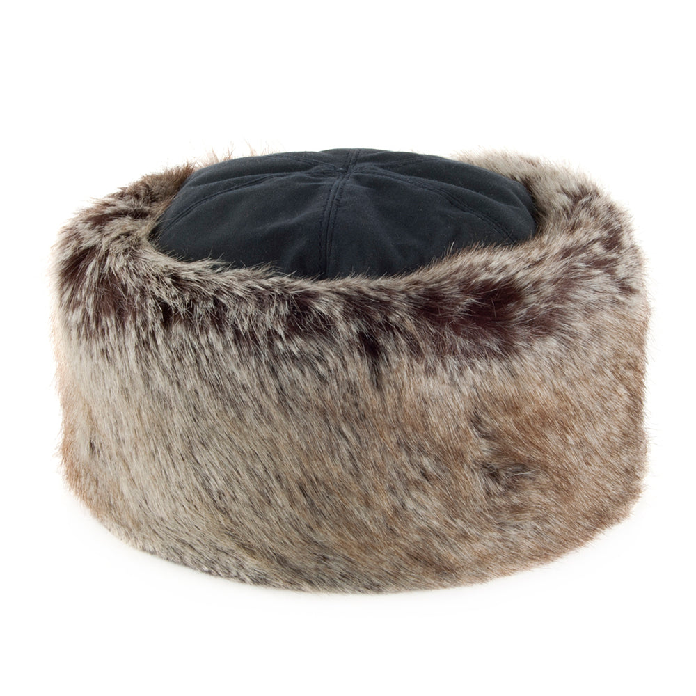 Barbour Hats Ambush Waxed Cotton Faux Fur Winter Hat - Navy Blue ...