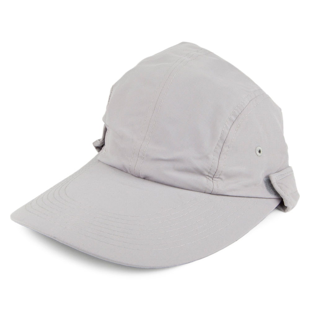 Dorfman Pacific Hats Removable Sun Shield Flap Cap - Grey