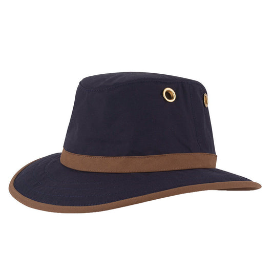 Tilley Hats TWC7 Waxed Cotton Outback Hat - Navy-Tan