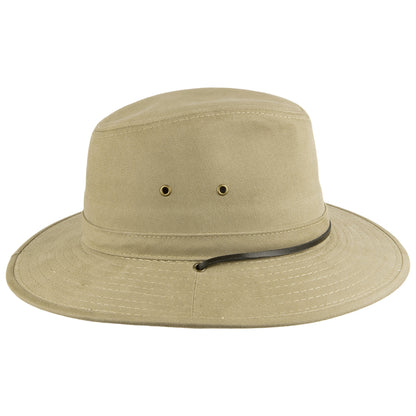Dorfman Pacific Hats Cotton Aussie Hat with Chincord - Khaki
