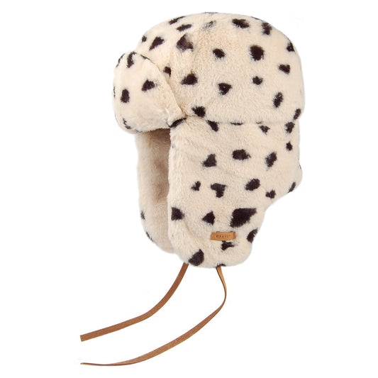 Barts Hats Lucerne Bomber Faux Fur Dalmatian Trapper Hat - Cream-Black