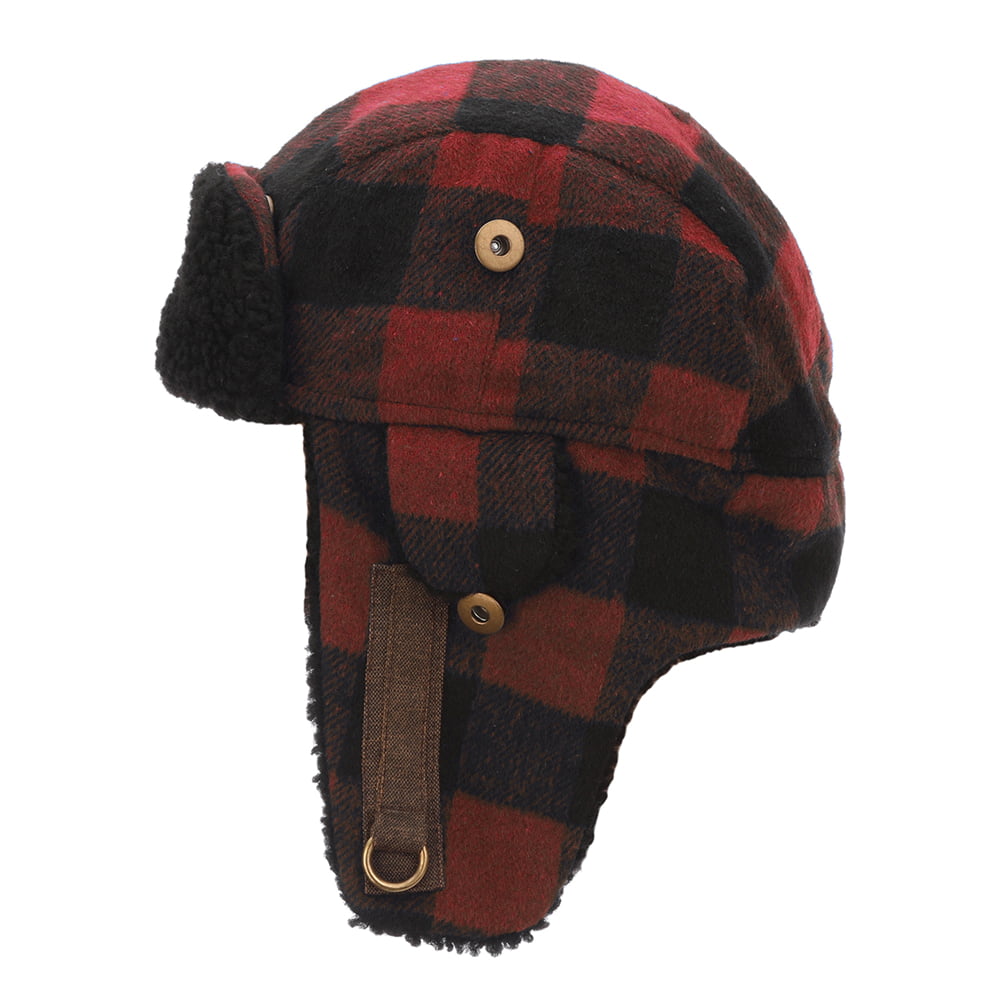 Dorfman Pacific Hats Arctic Buffalo Plaid Trapper Hat - Red