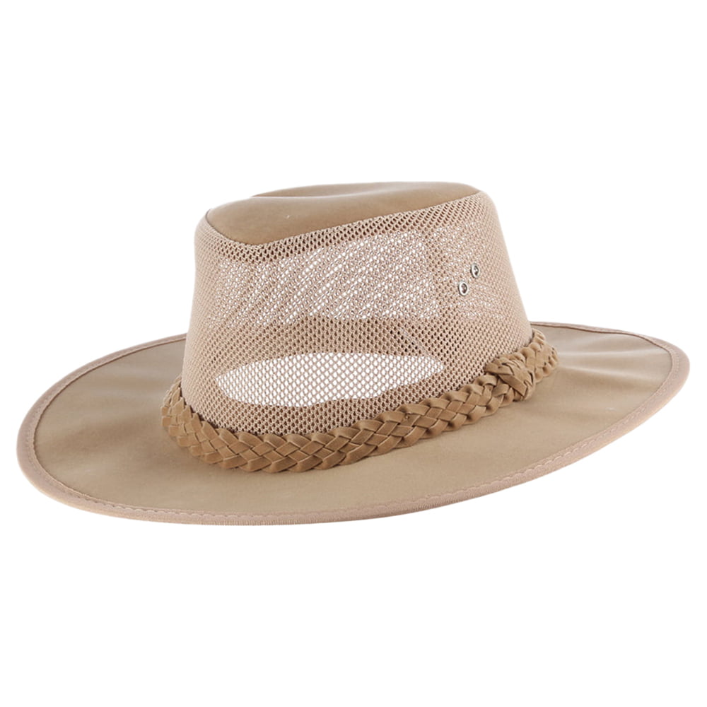 Dorfman Pacific Hats Cooler Mesh Outback Hat - Natural