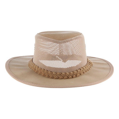 Dorfman Pacific Hats Cooler Mesh Outback Hat - Natural