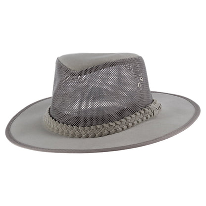 Dorfman Pacific Hats Cooler Mesh Outback Hat - Grey