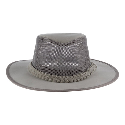 Dorfman Pacific Hats Cooler Mesh Outback Hat - Grey
