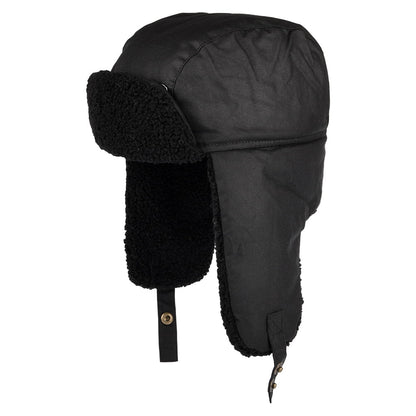 Barbour Hats Morar Waxed Cotton Trapper Hat - Black