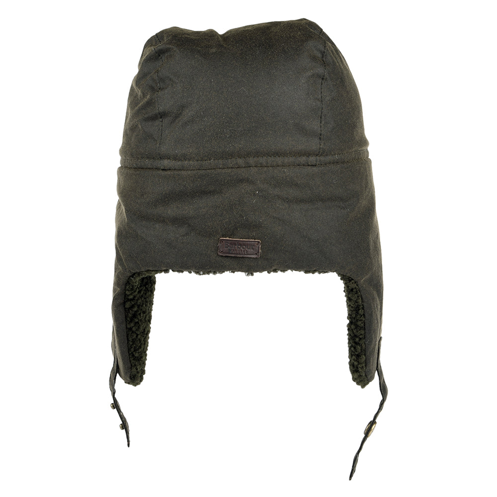 Barbour Hats Morar Waxed Cotton Trapper Hat - Olive